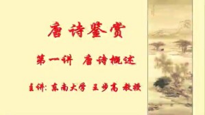 唐诗鉴赏视频教程 王步高 18讲 东南大学