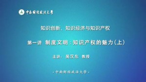 知识创新、知识经济与知识产权视频教程 吴汉东 9讲 中南财经政法大学