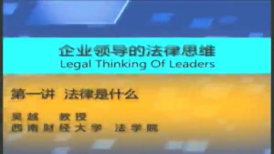 企业领导的法律思维视频教程 吴越 7讲 西南财经大学