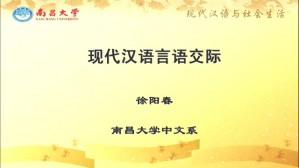 现代汉语与社会生活视频教程 徐阳春 8讲 南昌大学