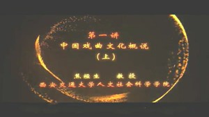 戏曲文化漫谈视频教程 焦垣生 7讲 西安交通大学