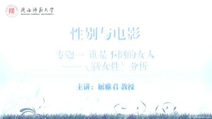 性别与电影视频教程 屈雅君 7讲 陕西师范大学